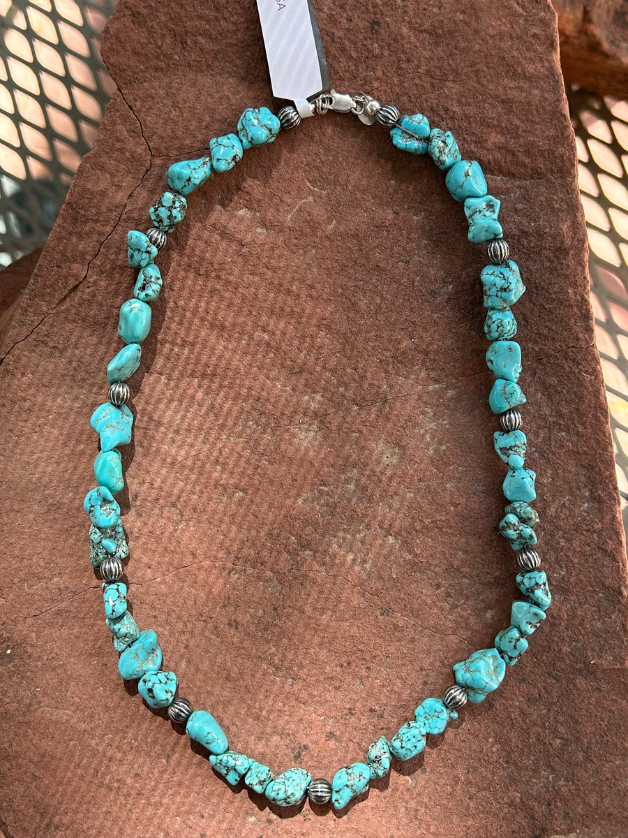 Turquoise nugget online necklace