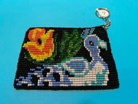 Guatemalan handcrafted glass seed beads change purse