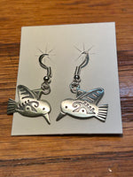 Hopi style sterling silver hummingbird earrings. NM145