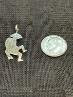 Native American handcrafted sterling silver Kokopelli pendant.  NM123