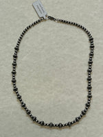 Navajo Pearl Style sterling silver oxidized beads in a 16.5 length. SR 151