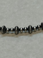 Navajo Pearl Style sterling silver oxidized beads in a 16.5 length. SR 151