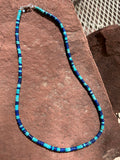 Genuine Lapis, Turquoise, and sterling silver necklace in a 19.5” length.  JK-49