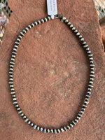 Navajo Pearl Style sterling silver oxidized beads in a 16.5 length. SR 151