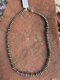 Navajo Pearl Style sterling silver oxidized beads in a 16.5 length. SR 151