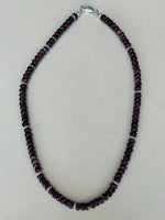 Purple Spiney Oyster shell necklace with sterling silver, AS703