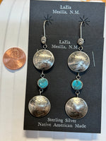 Navajo handcrafted sterling silver earrings made from vintage dime coins.  LZ386