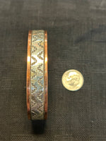 Navajo handcrafted solid copper with sterling silver bracelet.  LZ571