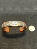 Navajo handcrafted solid copper with sterling silver bracelet.  LZ571