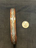 Navajo handcrafted solid copper bracelet with sterling silver accents.  LZ578