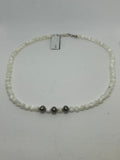 Handcrafted Mothet of Pearl, 6mm beads with sterling silver.  JK30