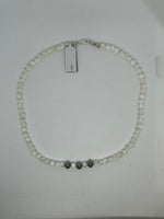 Handcrafted Mothet of Pearl, 6mm beads with sterling silver.  JK30