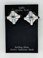 Zuni handcrafted sterling silver with genuine stone and shell inlay.  LZ830