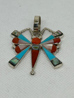 Zuni handcrafted sterling silver pendant by Caroline Edaakie.  LZ873