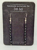 Black Onyx Earrings In hypoallergenic stainless steel.  EP102