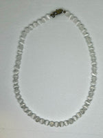 Genuine Selenite 6mm stone necklace with hypoallergenic stainless steel clasp.  16”. EP108