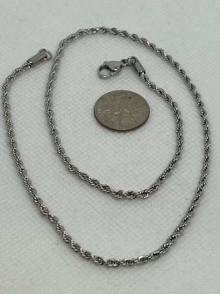 Stainless steel rope neck chain in 16” length.  ST107