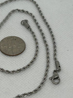 Stainless steel hypoallergenic rope neck chain in 17” length.  ST106