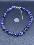 Handcrafted sterling silver necklace with Dragon Vein Agate stones.  14-16.5” adjustable.  SR1124