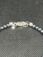 Handcrafted sterling silver and turquoise bracelet with fully oxidized silver beads.  7”.  SR1131