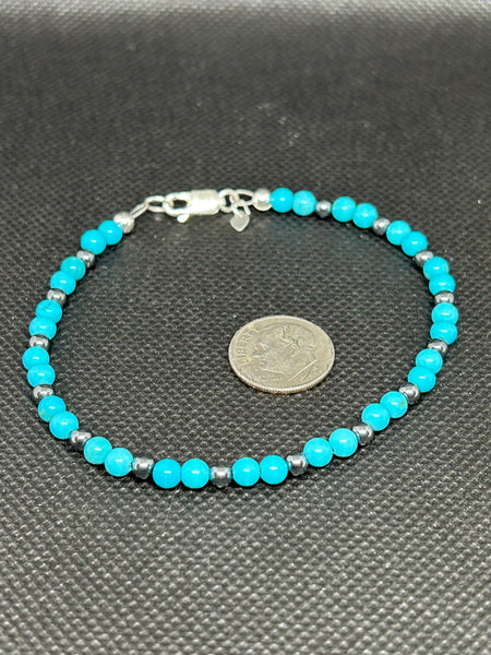 Handcrafted sterling silver and turquoise bracelet. SR1132