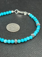 Handcrafted sterling silver and turquoise stone bracelet.  SR1133