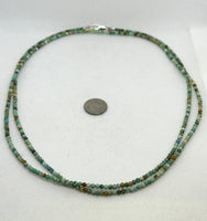 Hubei Turquoise necklace in a 46” length with sterling silver. SR2006