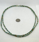 Hubei Turquoise necklace in a 46” length with sterling silver. SR2006