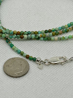 Hubei Turquoise necklace in a 46” length with sterling silver. SR2006