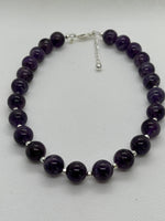 Beautify your Neck, Choker Necklace with Genuine Amethyst and sterling silver.  SR2028