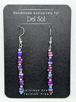 Composite stone earrings with stainless steel wires and beads.  EP200