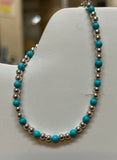 Turquoise and sterling silver bracelet.  SR2058