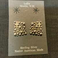 Navajo handcrafted sterling silver earrings.  LZ658.  Douglas Akee
