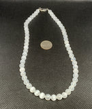 Genuine Selenite 6mm stone necklace with hypoallergenic stainless steel clasp.  16”. EP108