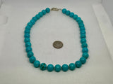 Genuine Turquoise stones with sterling silver in a 16.5” necklace.  SR2047