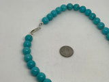 Genuine Turquoise stones with sterling silver in a 16.5” necklace.  SR2047