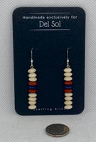 Petrified Wood, Red Jasper, and Lapis with sterling silver earrings.  SR2052