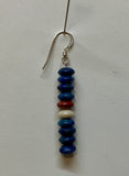 Genuine Lapis, Red Jasper, Petrified wood, and sterling silver earrings. SR2053