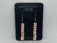 Peruvian Opal earrings with hypoallergenic stainless steel wires and beads.  EP124