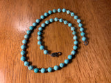 Handcrafted turquoise stone 17” necklace with hypoallergenic stainless steel beads and clasp.  EP148