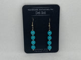 Genuine Howlite (dyed turquoise) stone earrings with hypoallergenic beads and ear wires.  EP132