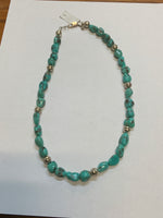 Natural color Campitos turquoise necklace, 20”, handcrafted by A.S.  EB12
