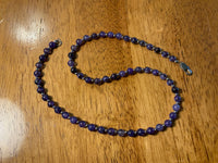 Handcrafted purple vein agate stone 18” necklace with hypoallergenic stainless steel clasp and beads.  EP141