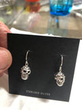 Sterling silver skull earrings. PS16