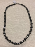 Navajo Pearl Style sterling silver oxidized beads in a 16.5 length. SR 151