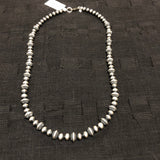 Navajo Pearl Style sterling silver oxidized beads in a 16.5 length. SR 151