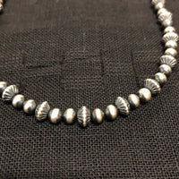 Navajo Pearl Style sterling silver oxidized beads in a 16.5 length. SR 151