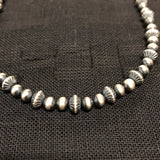 Navajo Pearl Style sterling silver oxidized beads in a 16.5 length. SR 151