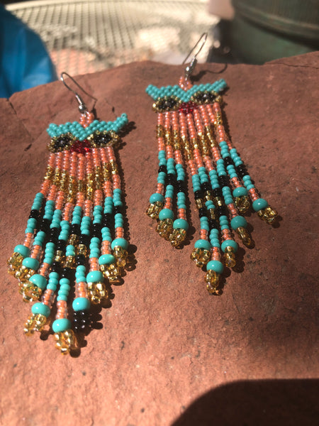 Guatemalan handcrafted glass bead earrings