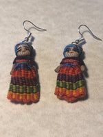 Guatemalan handcrafted worry doll earrings